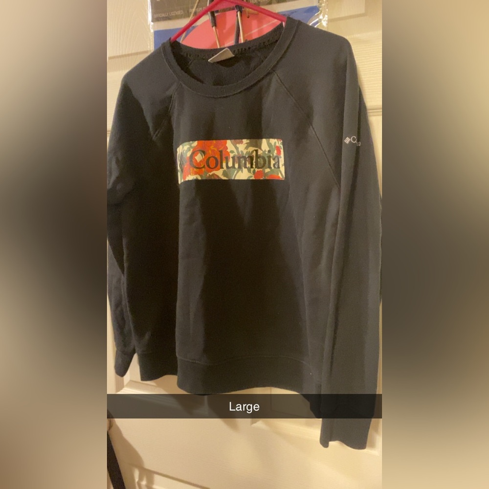 Columbia Black Sweatshirt with Floral Accent